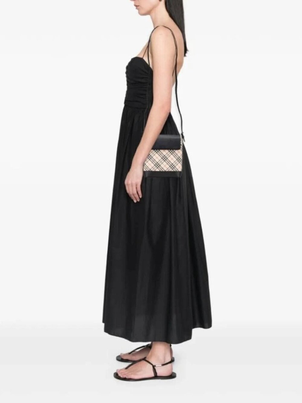 Burberry Black Nova Check Canvas Crossbody Shoulder Bag